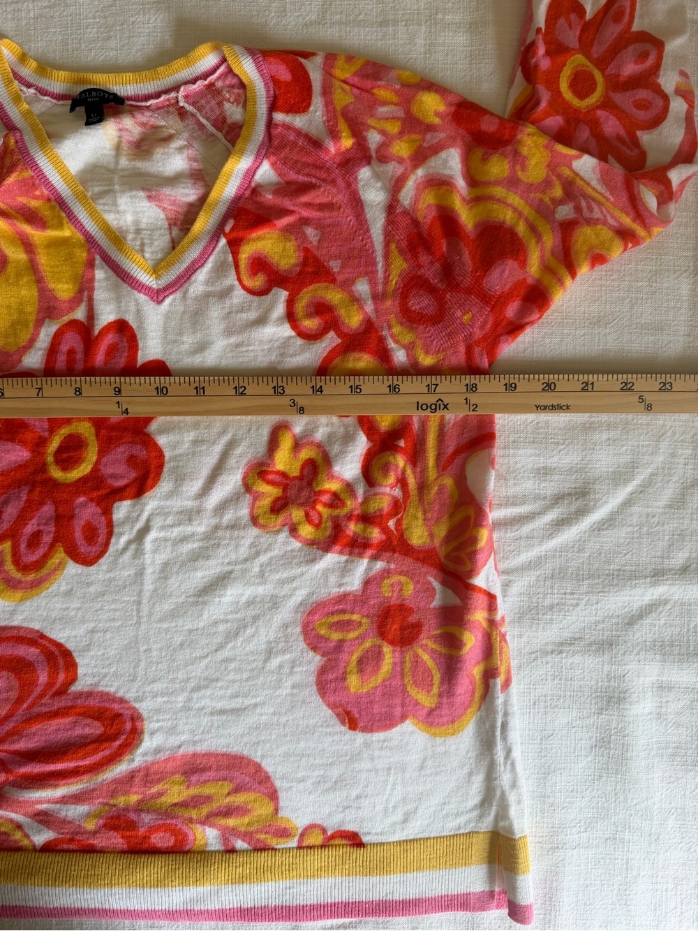 Talbots Floral V-Neck pullover Sweater - Picture 8 of 9